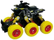 Квадроцикл die-cast 6*6, 18 см,  инерционный механизм, рессоры,  желтый  Funky toys FT61065