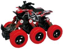 Квадроцикл die-cast  6*6, 18 см,  инерционный механизм, рессоры, красный  Funky toys FT61067
