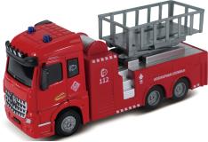 Пожарная машина с подъемным механизмом, кабина die-cast, инерционный механизм, свет, звук, 1:43 Funky toys FT61078