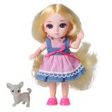 Кукла шарнирная Малышка Лили блондинка с собачкой, 16 см, Funky toys, FT72005
