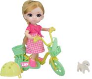Кукла шарнирная Малышка Лили, игровой набор на велосипеде с собачкой, 16 см, Funky toys, FT72010